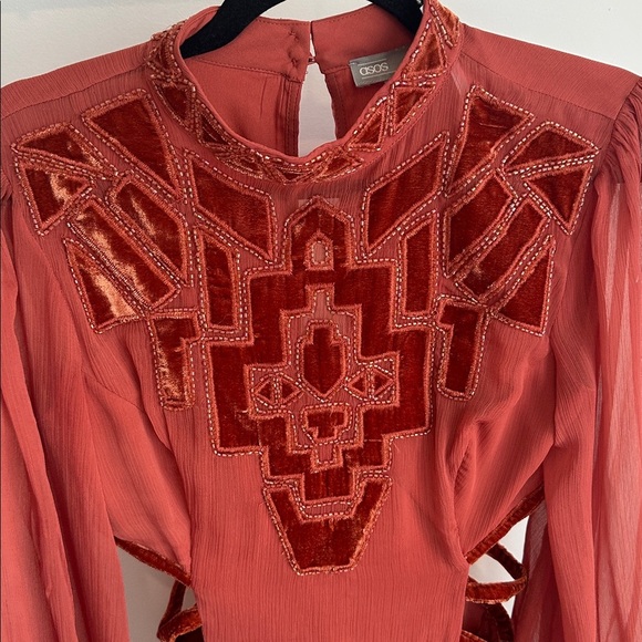 ASOS Rust Red Geometric Dress - Picture 4 of 4